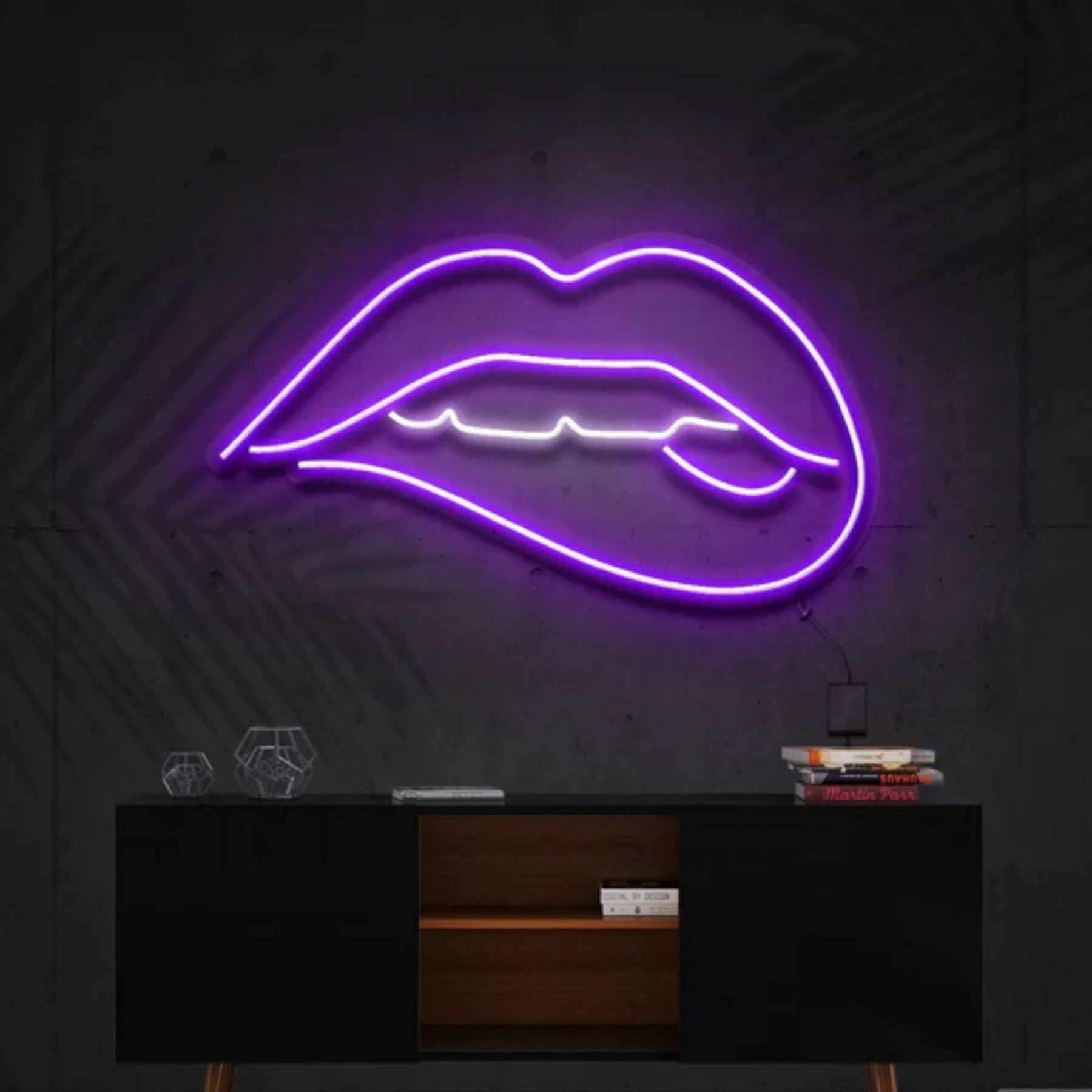 Lips Biting Neon Sign