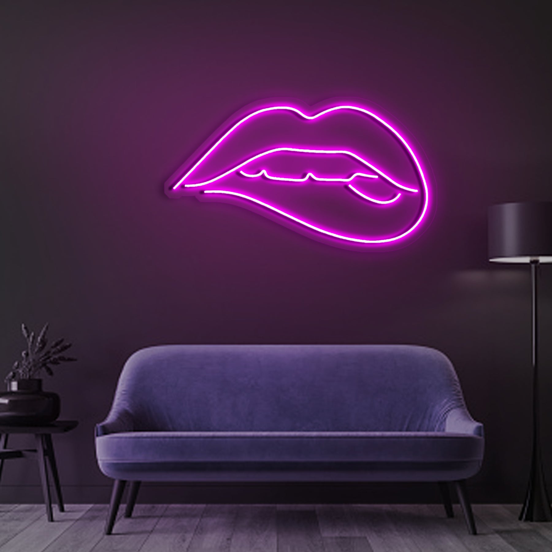 Lips Biting Neon Sign