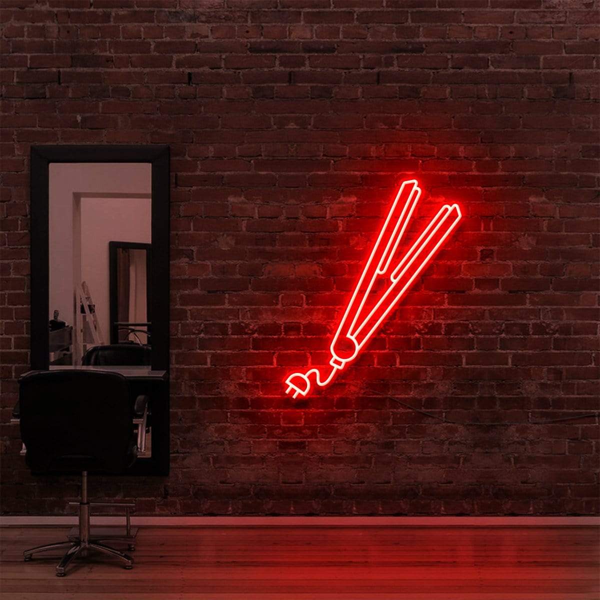 Hair Straightener Neon Sign