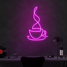 Teacup Line Art Neon Sign