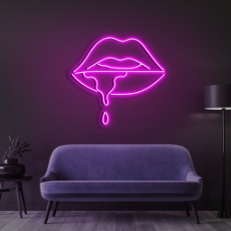 Lips Dripping Neon Sign