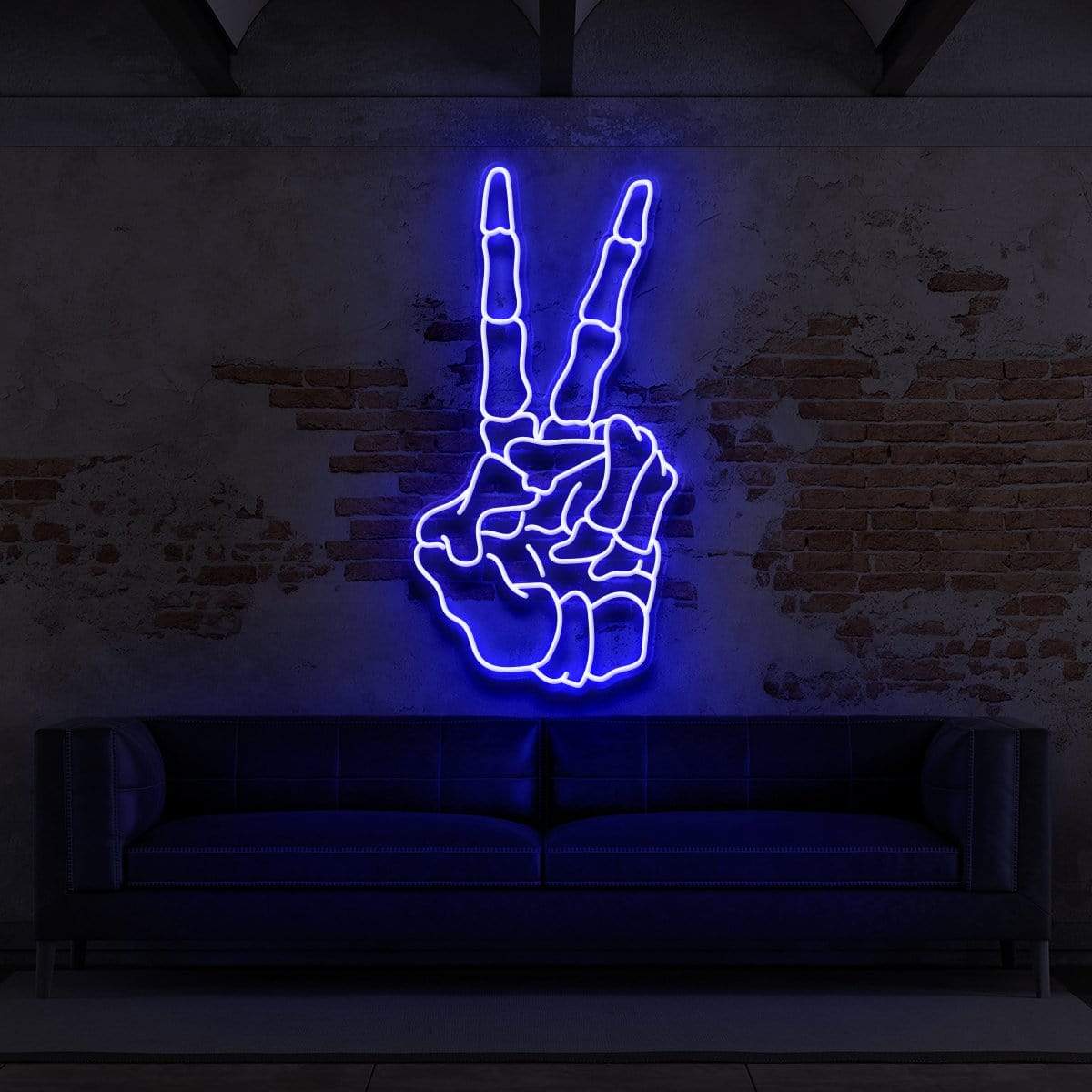 Skeleton Peace Neon Sign