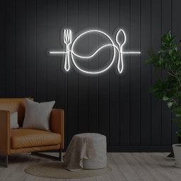 Plate Line Art Neon Sign