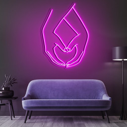 Hand Heart Neon Sign