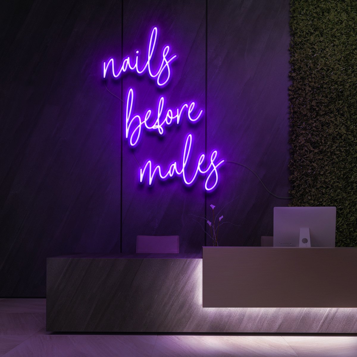 Nails Before Males Neon Sign