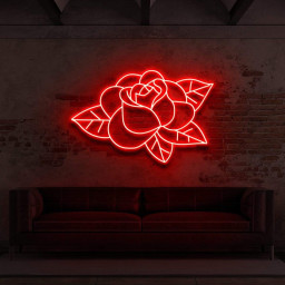 Old School Rose Neon Sign