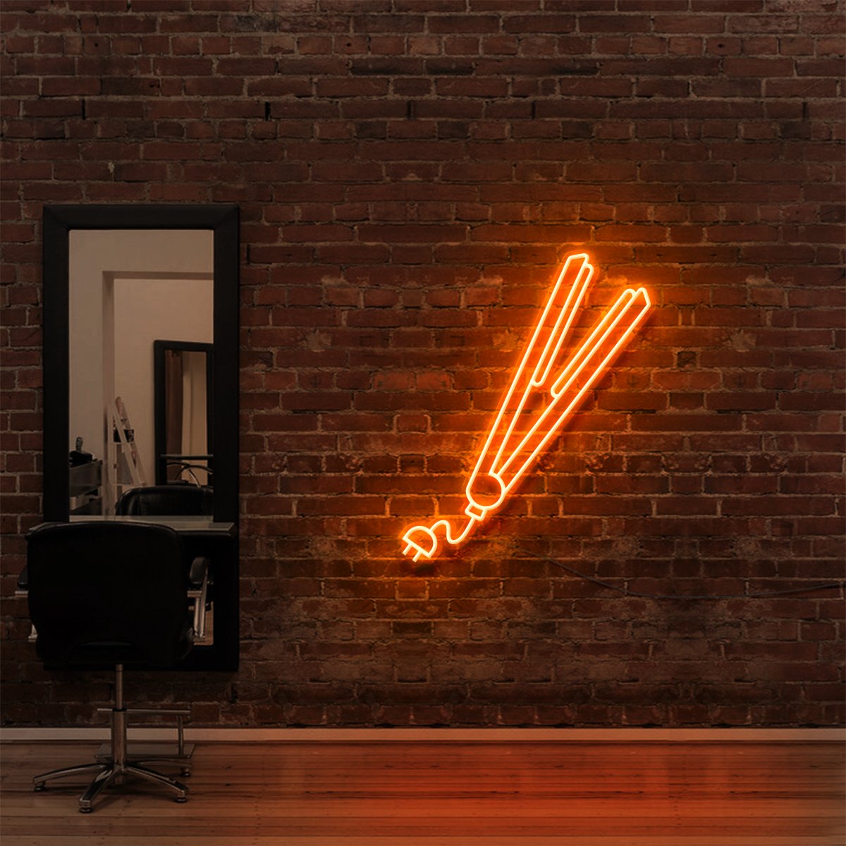 Hair Straightener Neon Sign