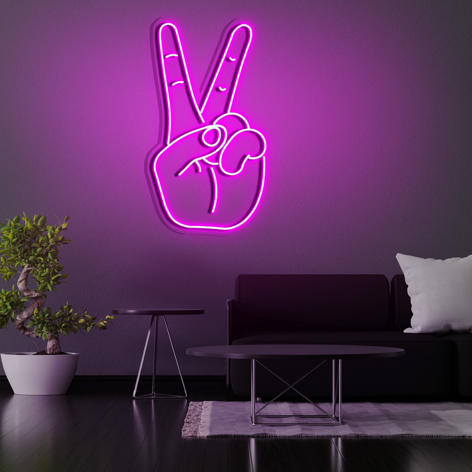 Peace Sign Neon Sign