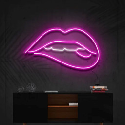 Lips Biting Neon Sign