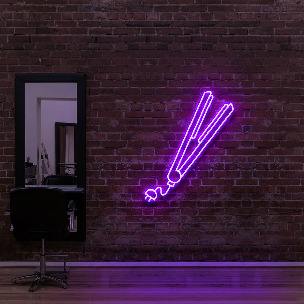 Hair Straightener Neon Sign