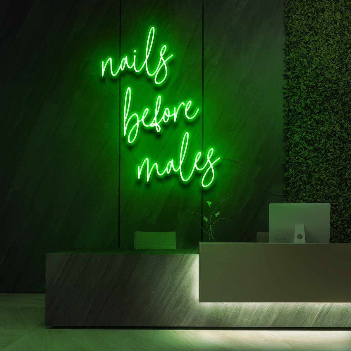 Nails Before Males Neon Sign