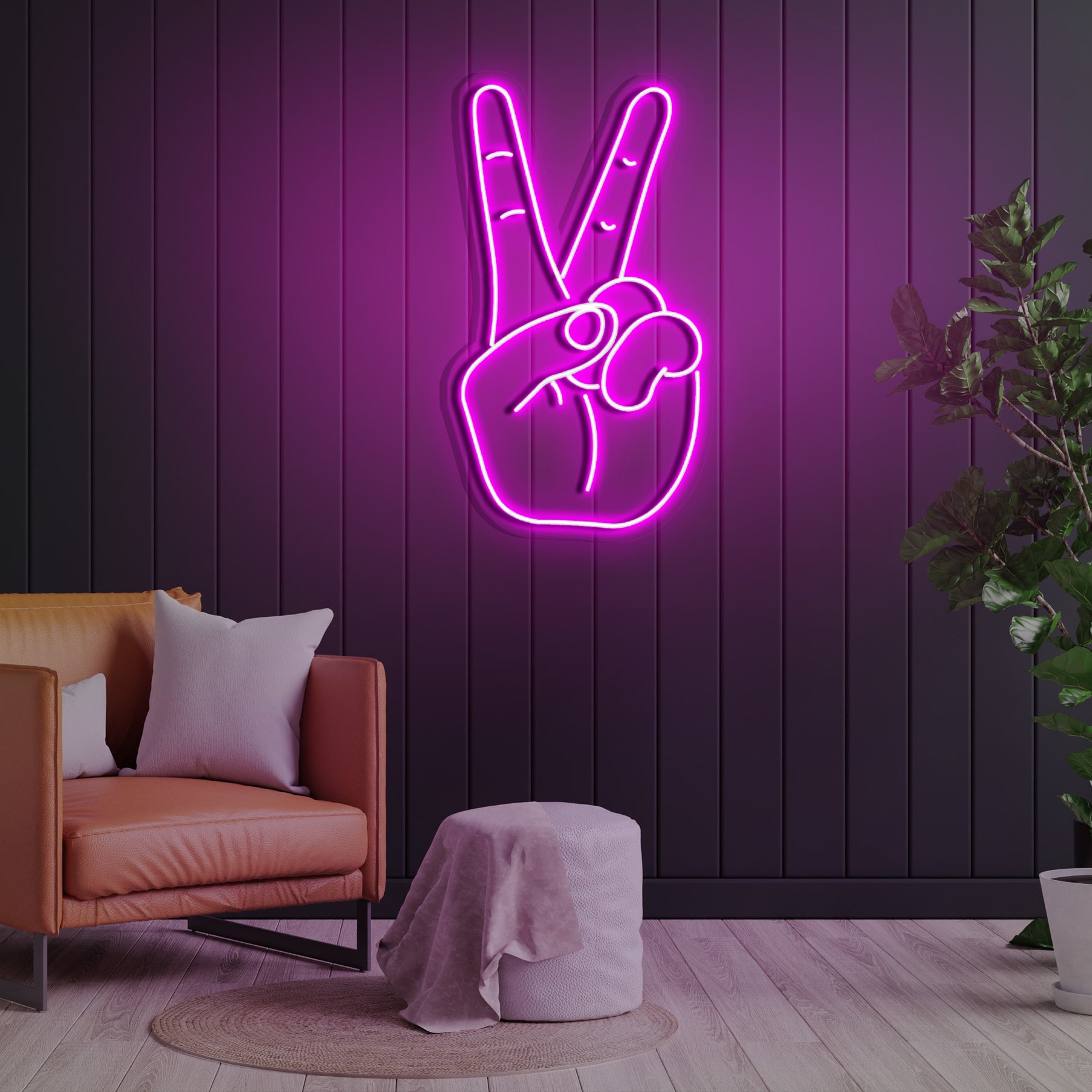 Peace Sign Neon Sign