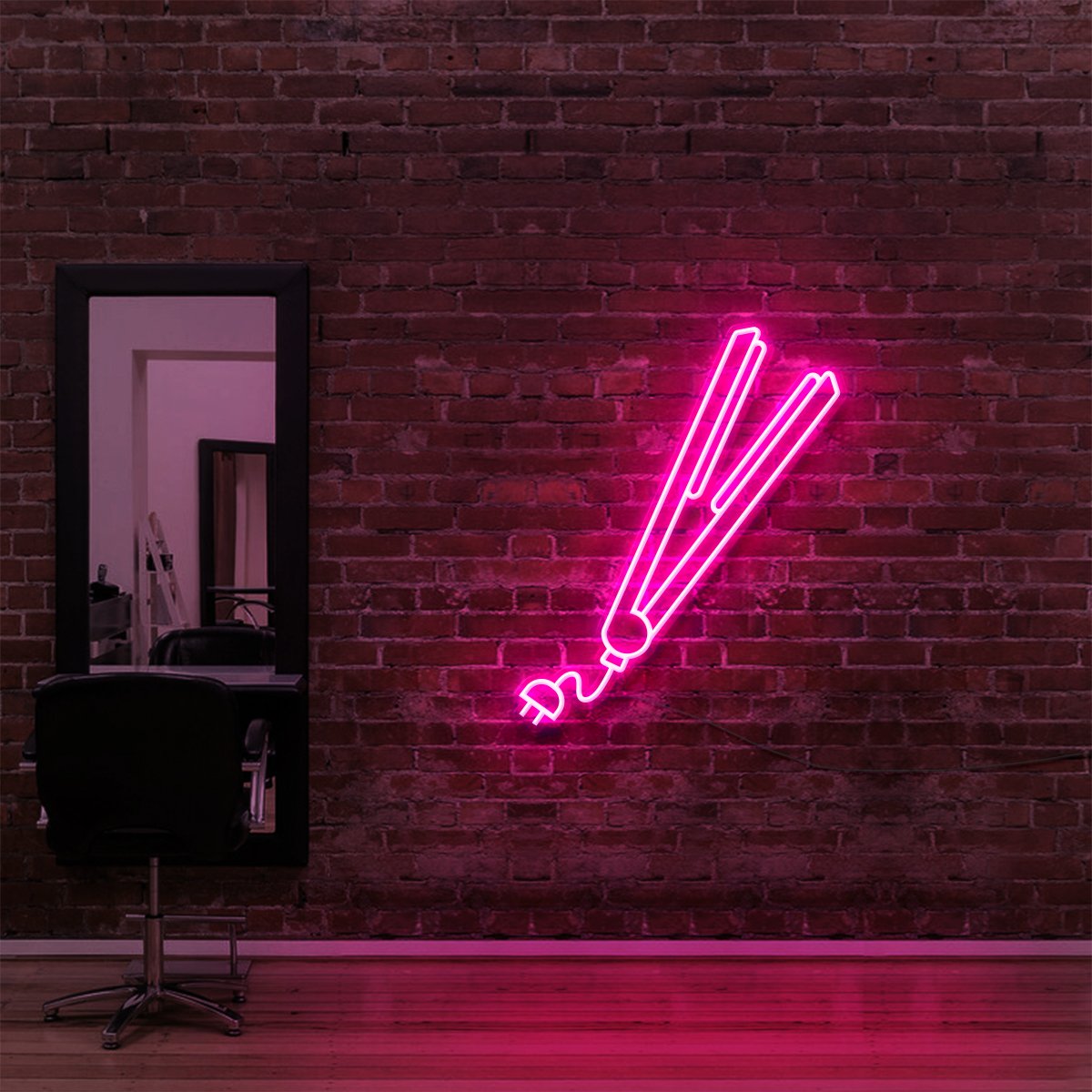 Hair Straightener Neon Sign