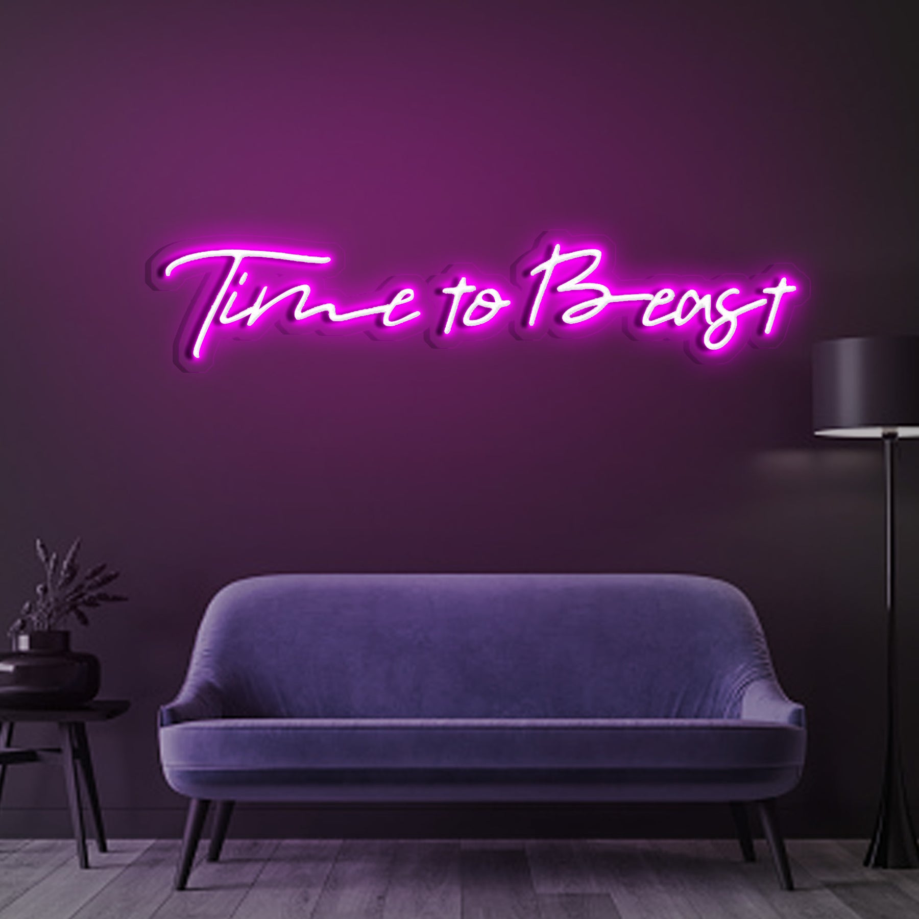 Time to Beast Neon Sign