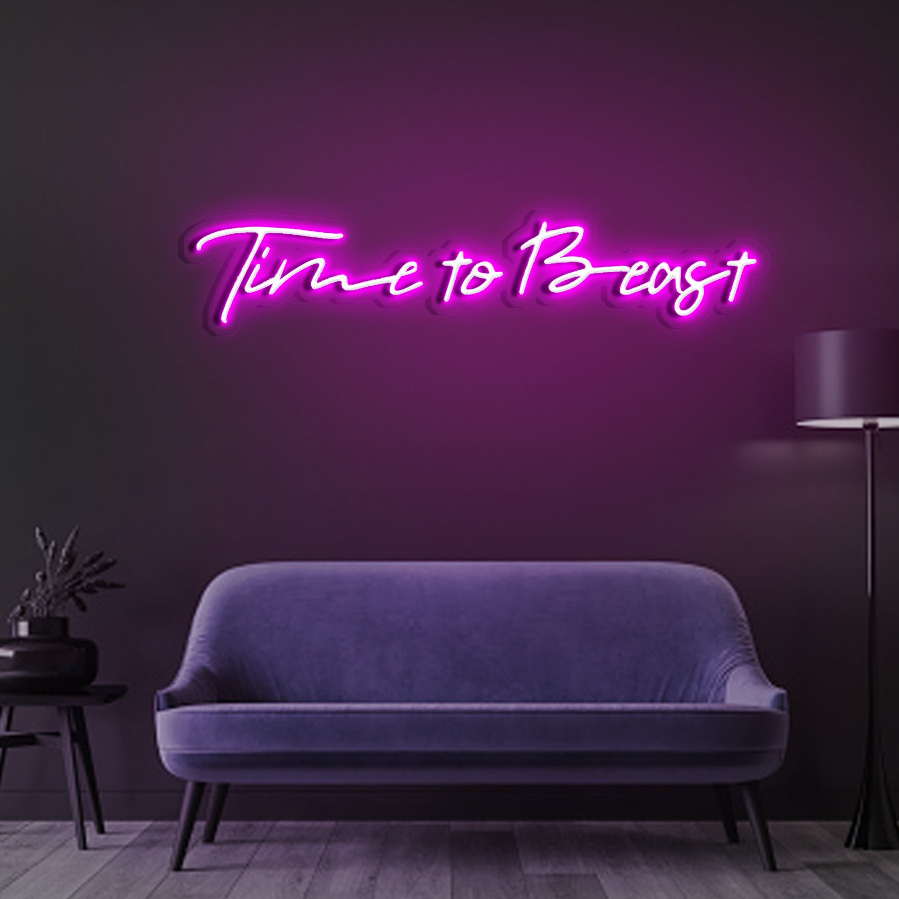 Time to Beast Neon Sign