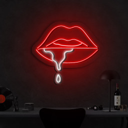 Lips Dripping Neon Sign