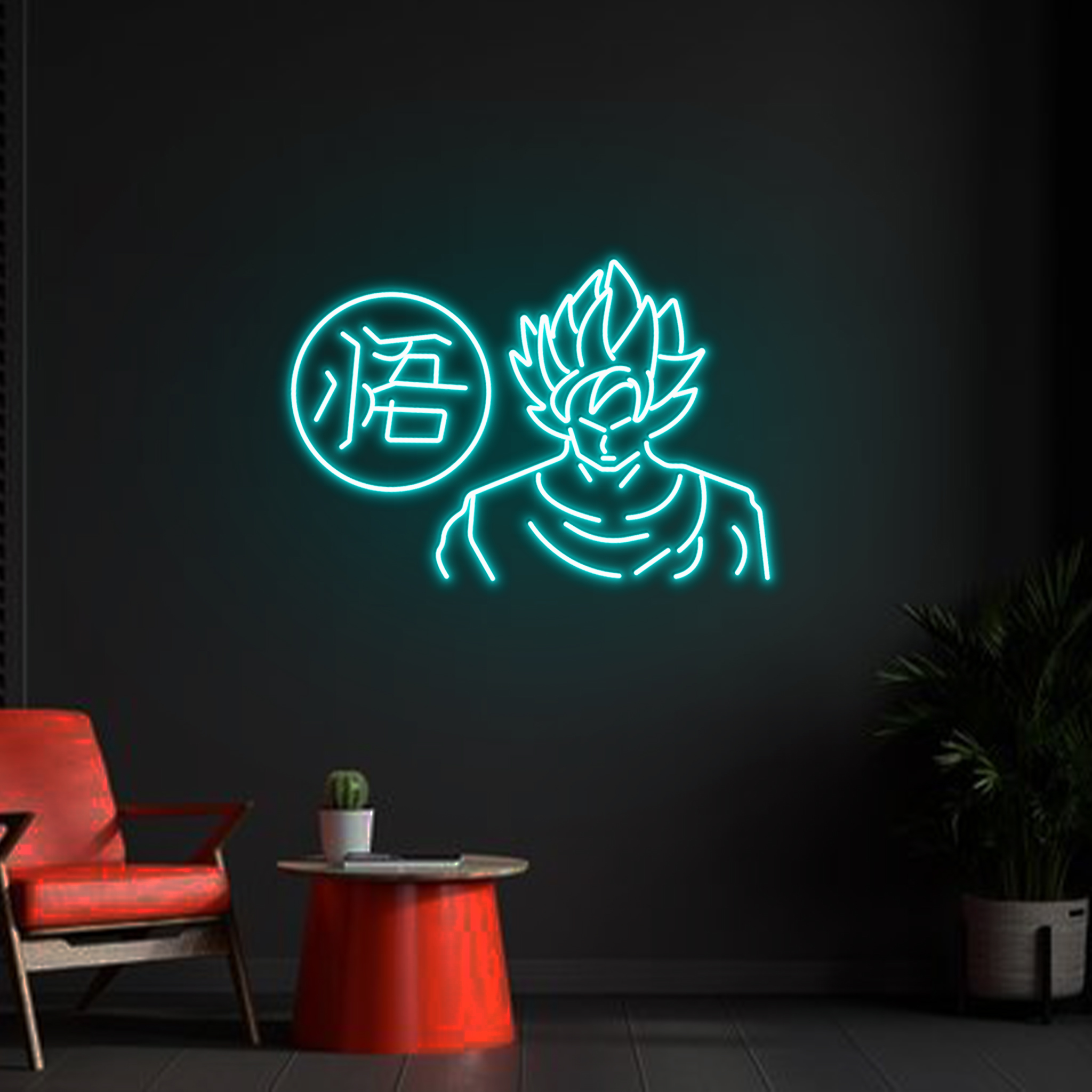 Songoku Neon Sign Dragon Ball Decor Wall Art