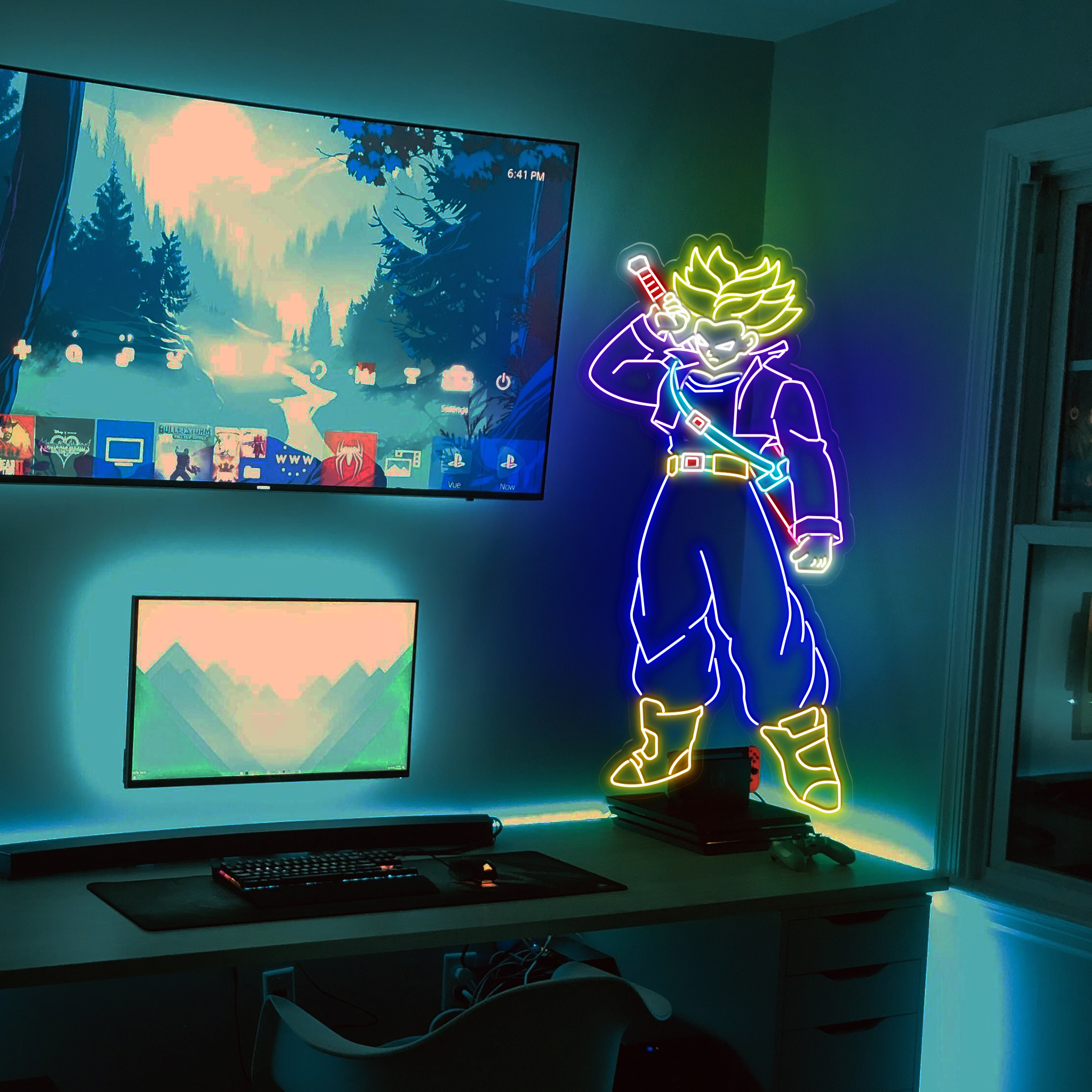 Super Saiyan Trunks Neon Sign Dragon Ball LED For Kids