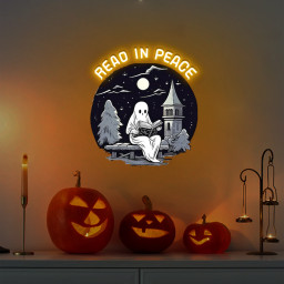 Ghost Read In Peace UV Sign Halloween Wall Art Decor