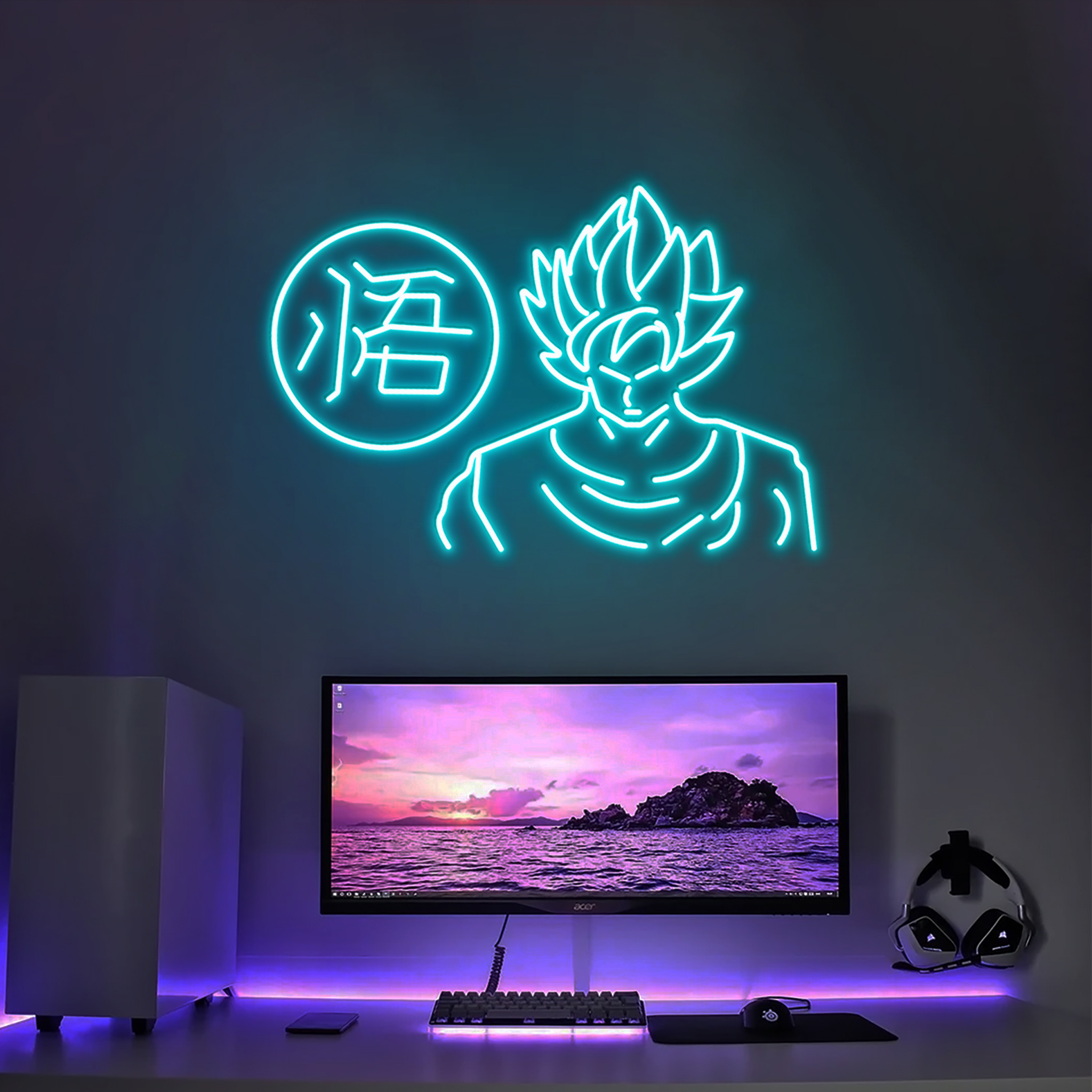 Songoku Neon Sign Dragon Ball Decor Wall Art