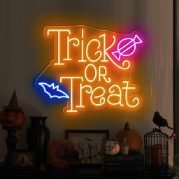 Trick OR Treat Neon Sign Hanging Wall Art Decor