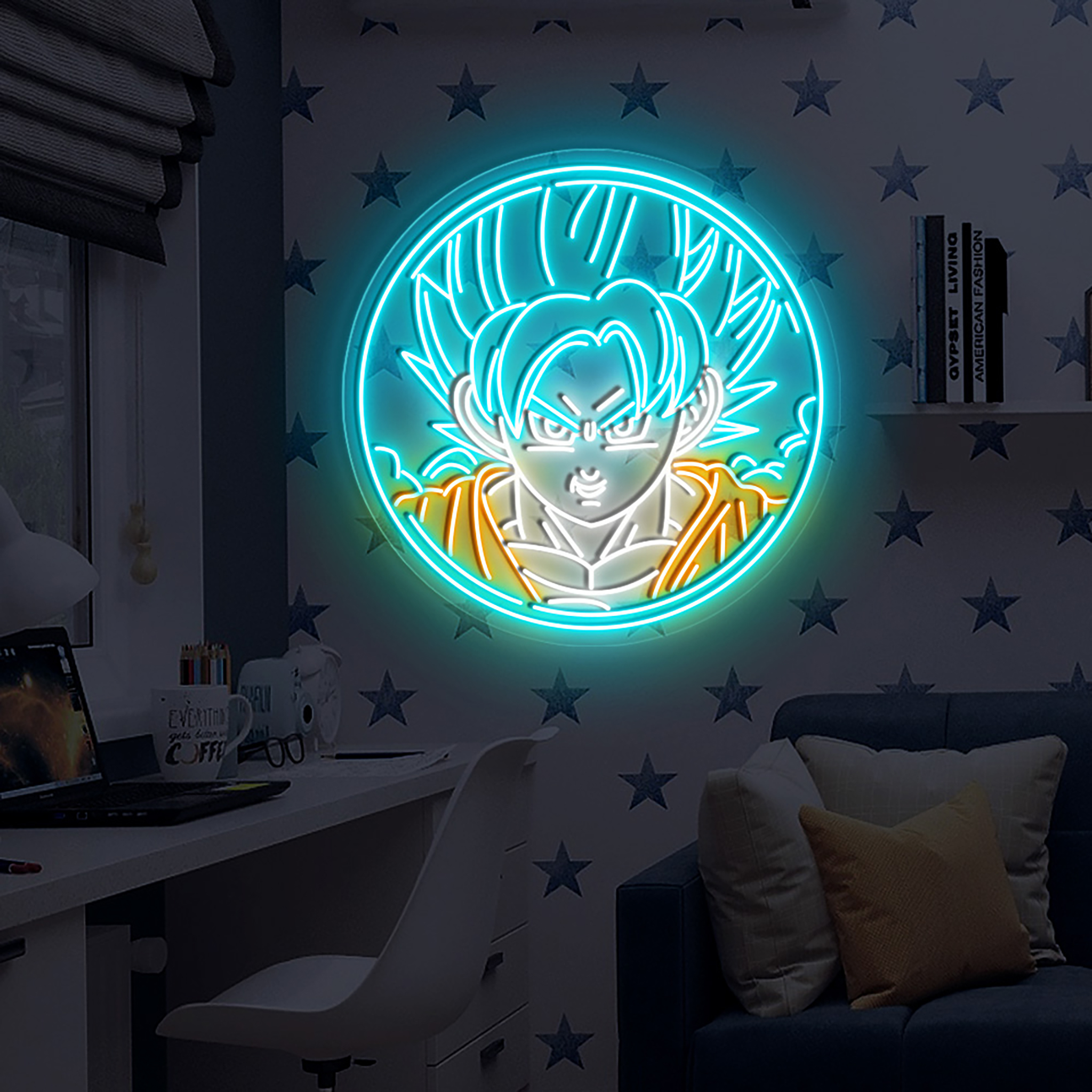 Songoku Neon Sign Dragon Ball Goku Wall Art