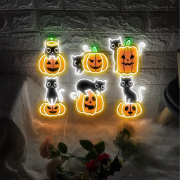 Ghost Pumpkin UV Sign Halloween Hanging Wall Decor