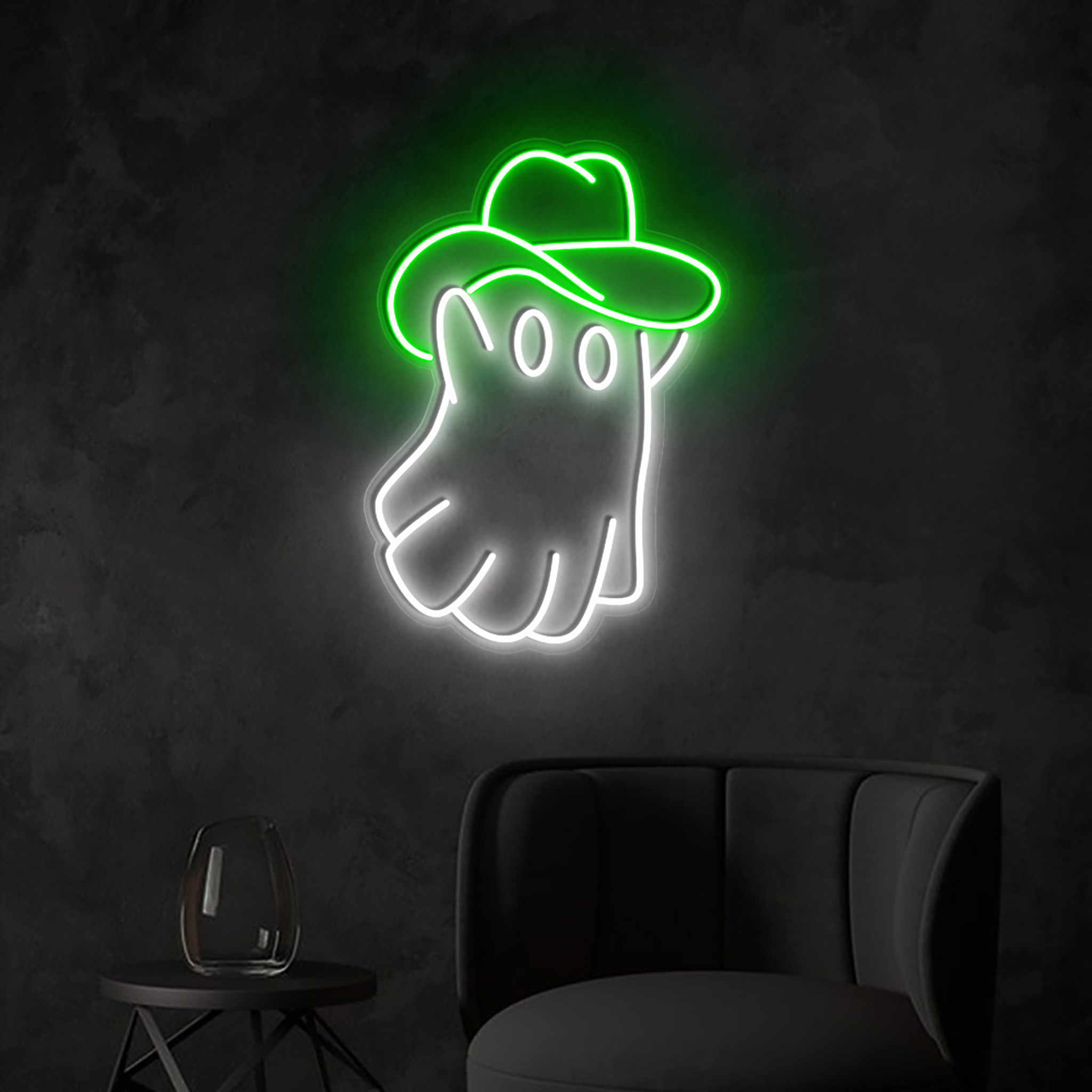 Cowboy Ghost Neon Sign Halloween Wall Decor