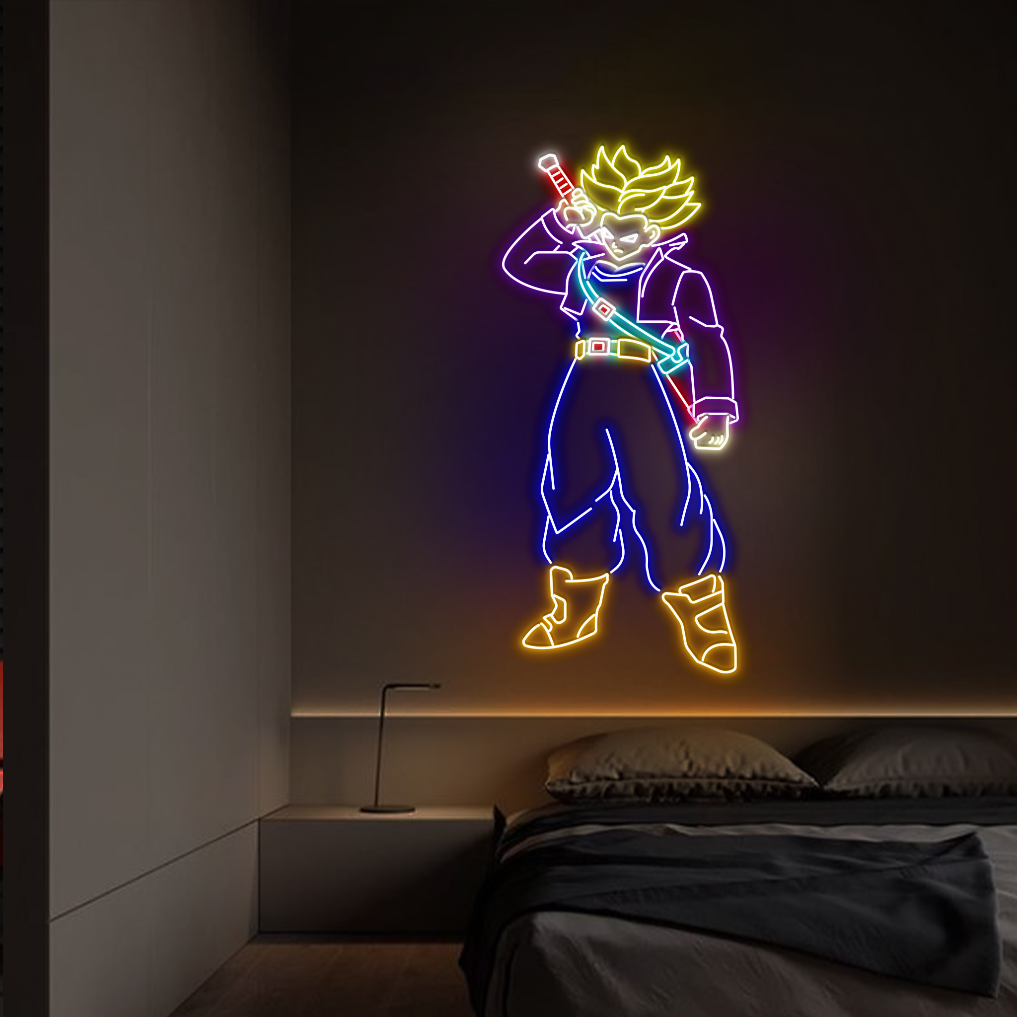 Super Saiyan Trunks Neon Sign Dragon Ball LED For Kids