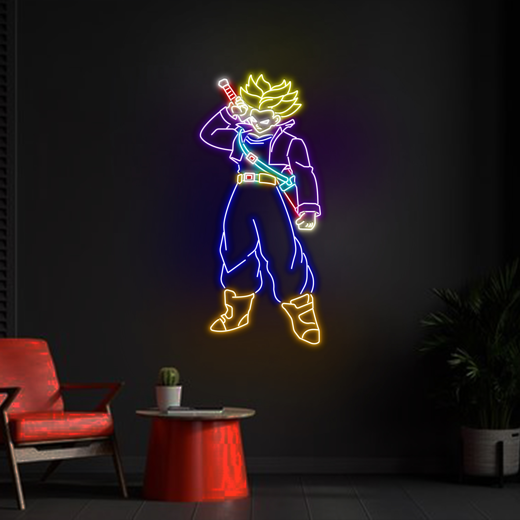 Super Saiyan Trunks Neon Sign Dragon Ball LED For Kids