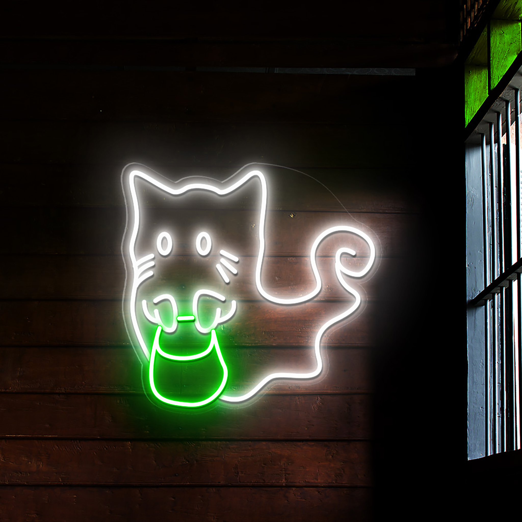 Ghost Cat Neon Sign Halloween Wall Decoration