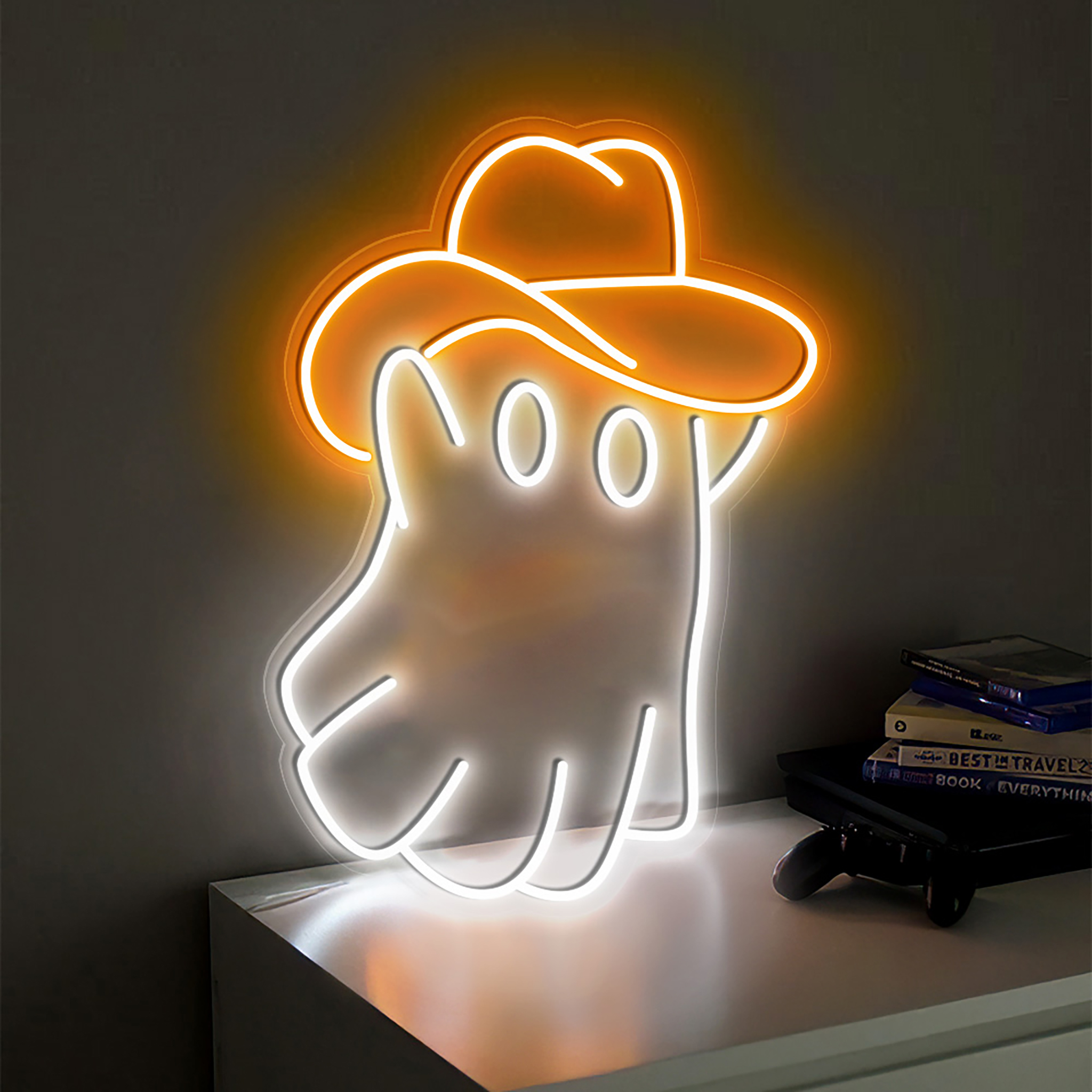 Cowboy Ghost Neon Sign Halloween Wall Decor