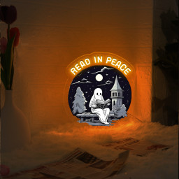 Ghost Read In Peace UV Sign Halloween Wall Art Decor