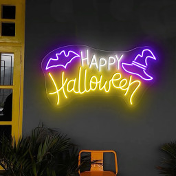 Happy Halloween Neon Sign Halloween Decoration