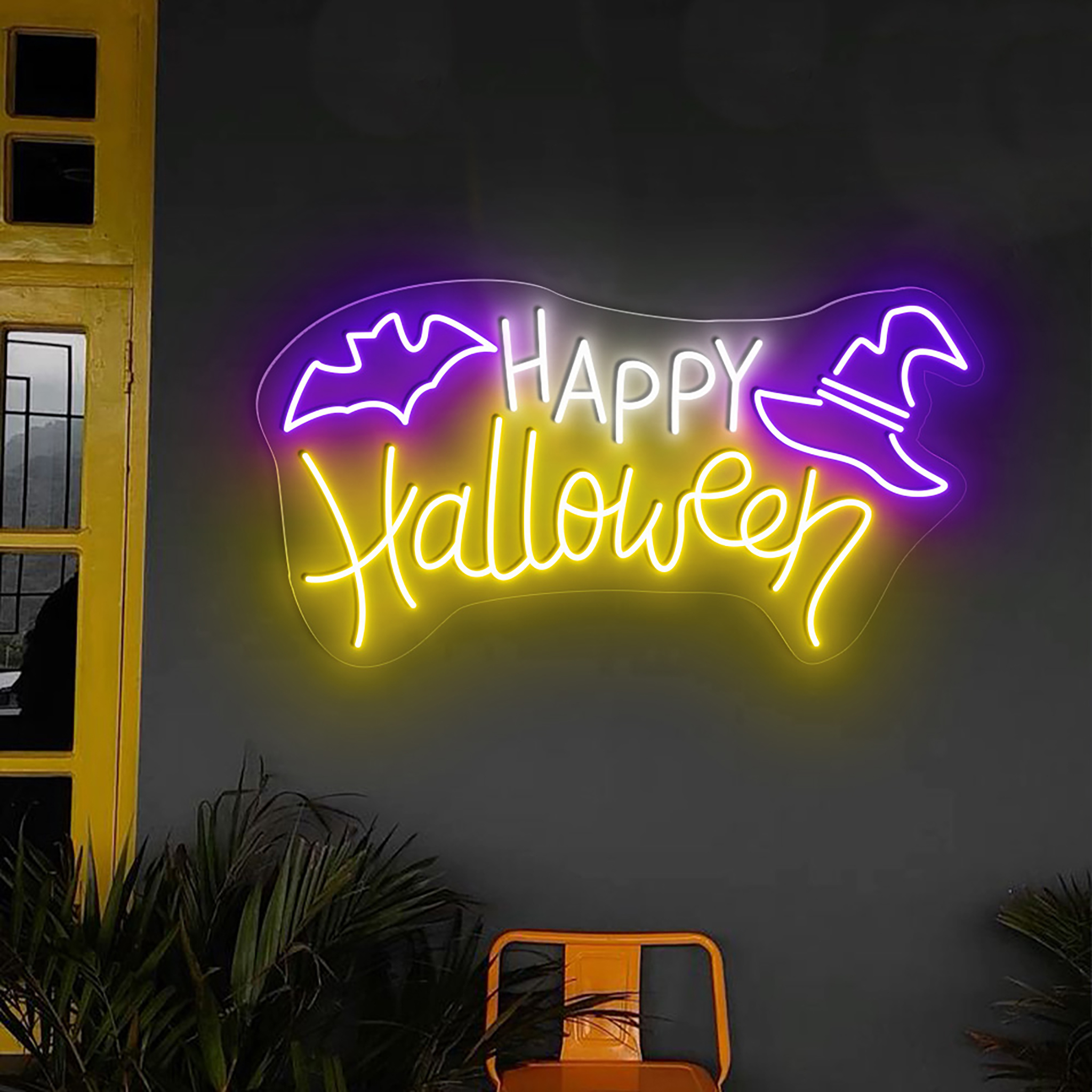 Happy Halloween Neon Sign Halloween Decoration