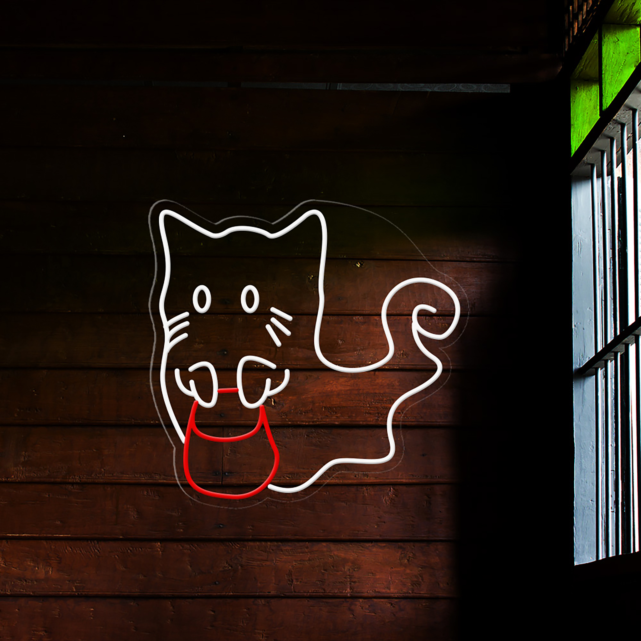 Ghost Cat Neon Sign Halloween Wall Decoration