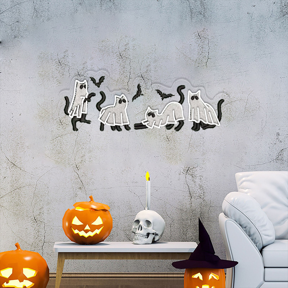 Funny Ghost Boo UV Sign Halloween Wall Art Sign Decor