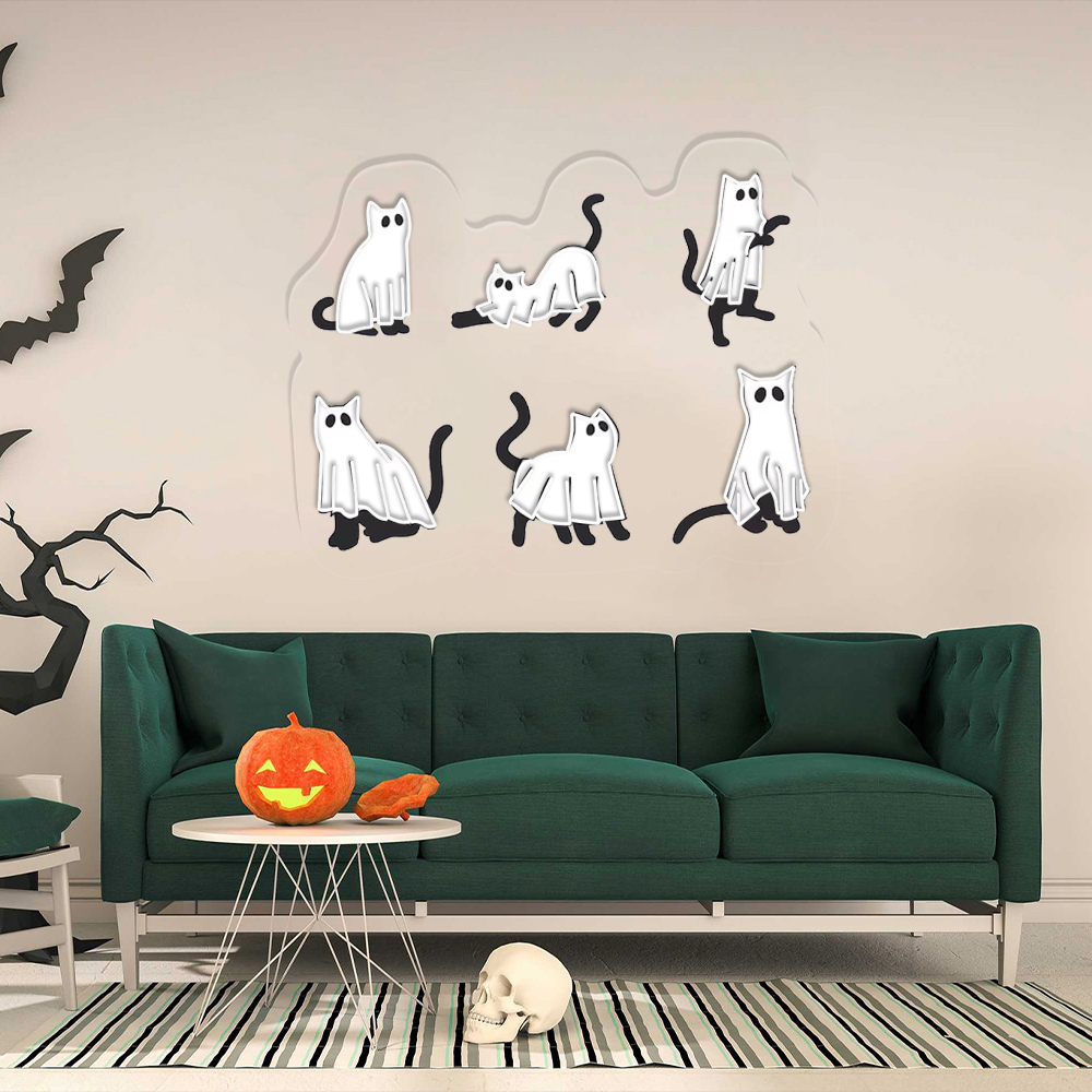 Halloween Ghost UV Sign Wall Art Sign Decor