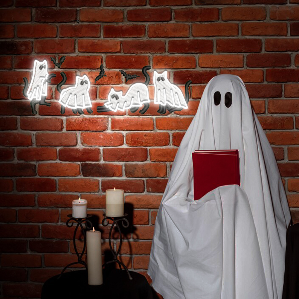 Funny Ghost Boo UV Sign Halloween Wall Art Sign Decor