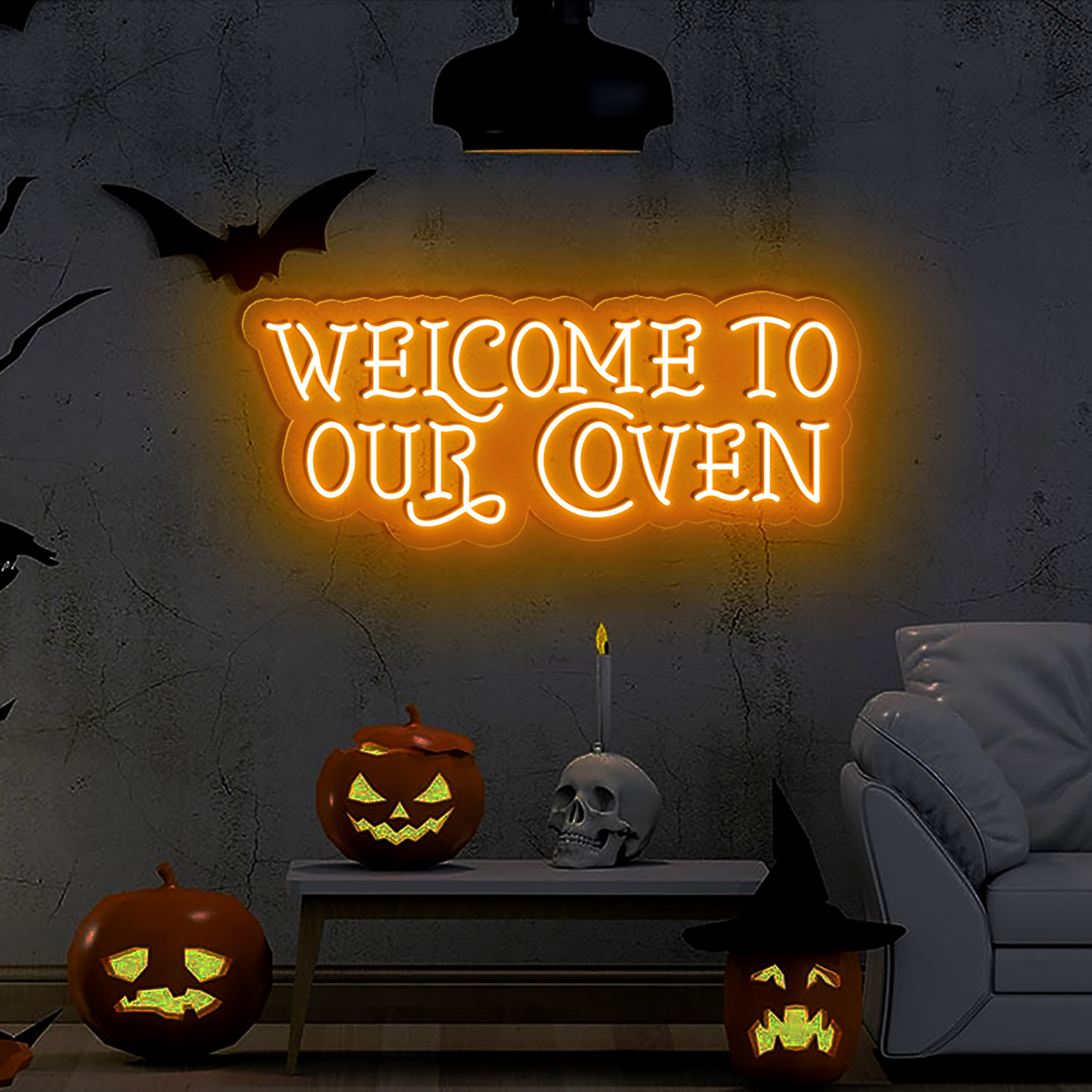 Welcome to our Coven Neon Sign Halloween Wall Decor