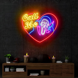 Call Me Ghost Neon Sign Halloween Wall Art Decor