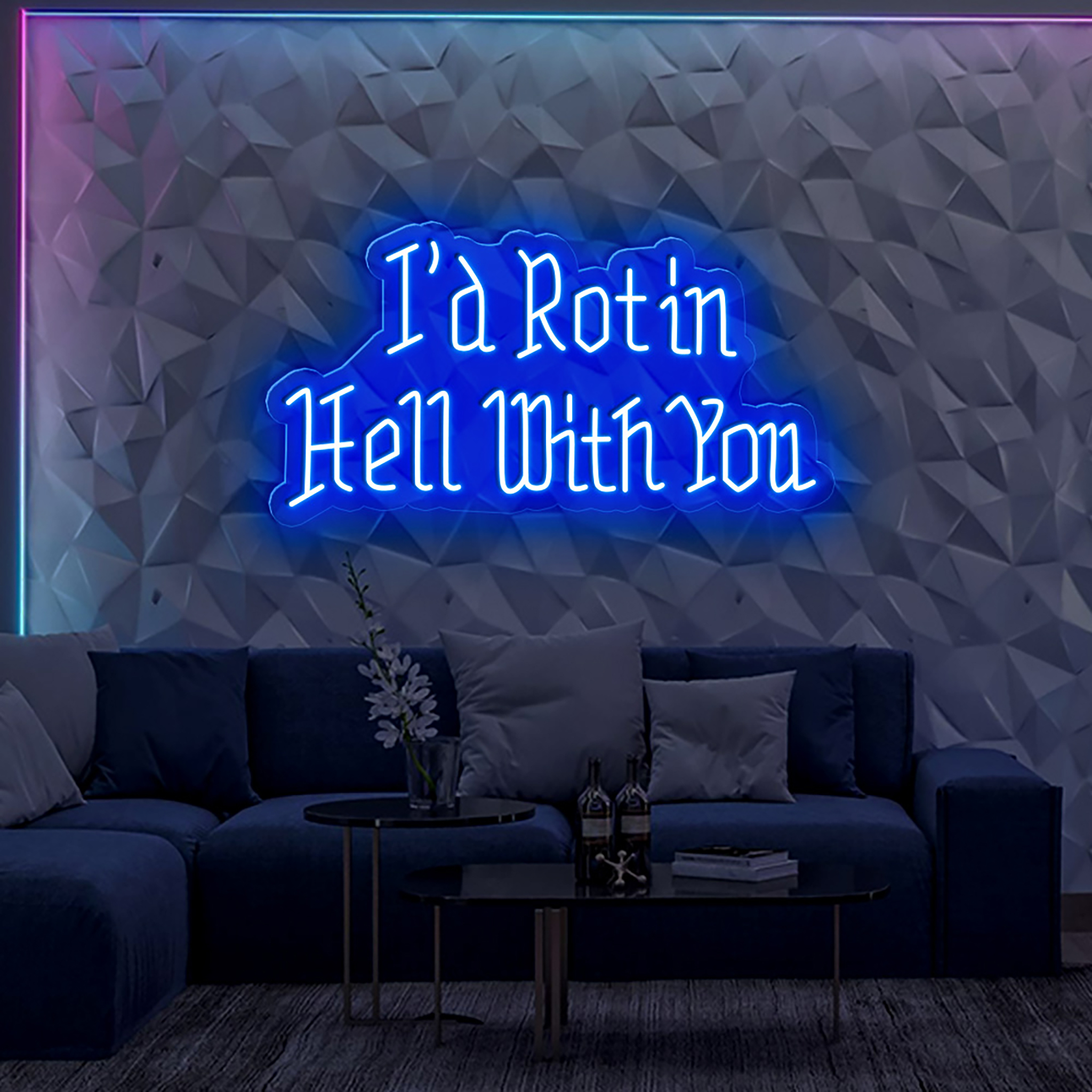 I’d Rot in Hell with You Neon Sign Neon Sign Halloween Party Decorations