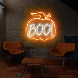 Boo Pumpkin Neon Sign Hanging Wall Art Decor