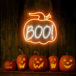 Boo Pumpkin Neon Sign Hanging Wall Art Decor