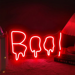 Distorted Boo Neon Sign Neon Sign Halloween Party Decorations