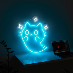 Halloween Cat Neon Sign Hanging Wall Art Decor