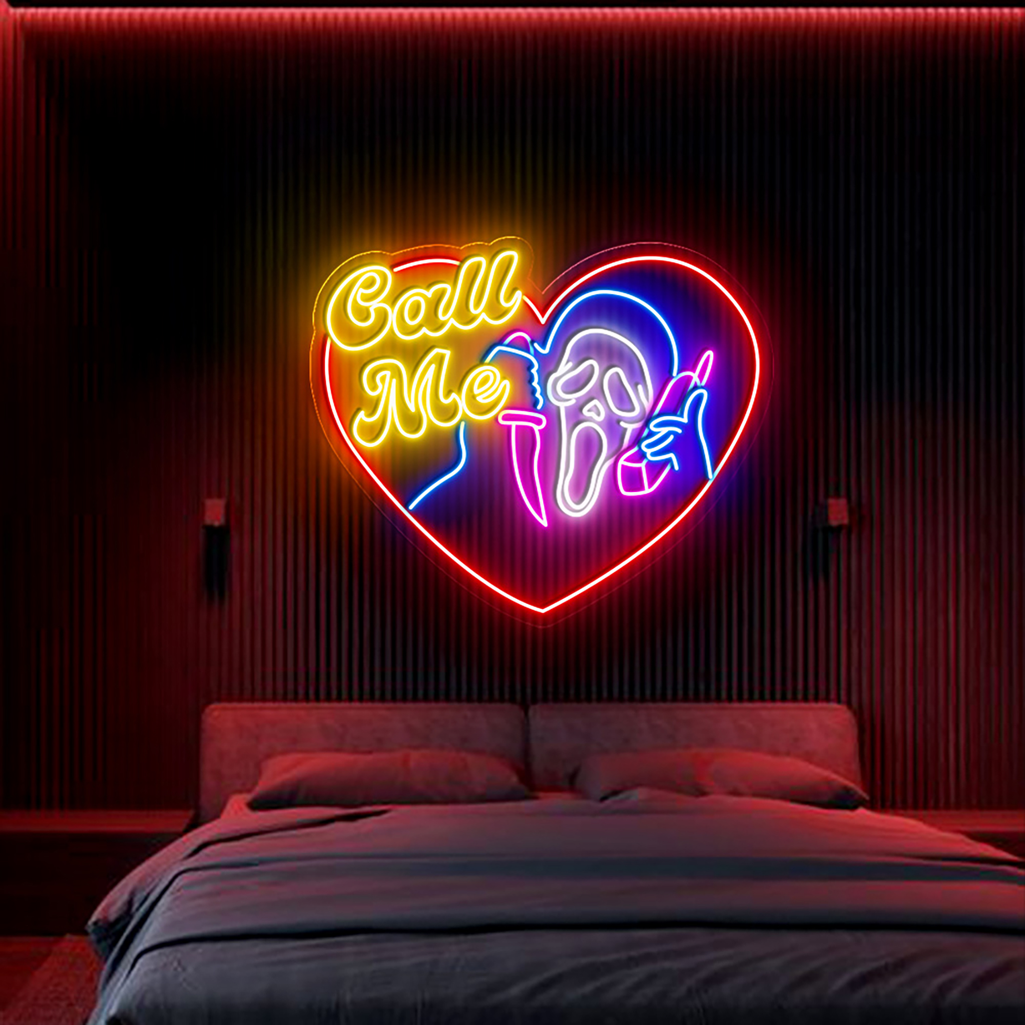 Call Me Ghost Neon Sign Halloween Wall Art Decor