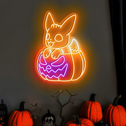 Halloween Eevee Neon Sign Halloween Wall Art Decor