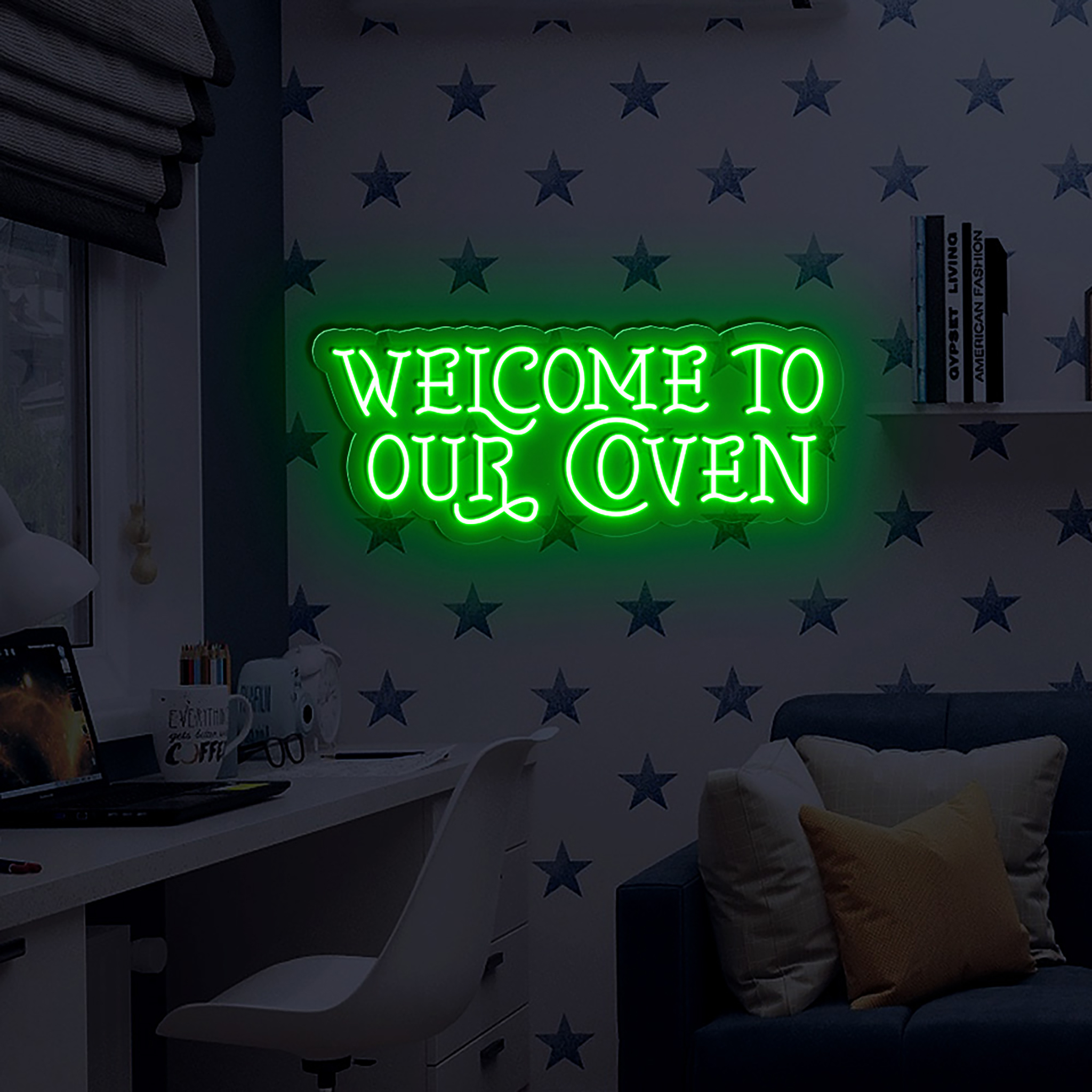 Welcome to our Coven Neon Sign Halloween Wall Decor