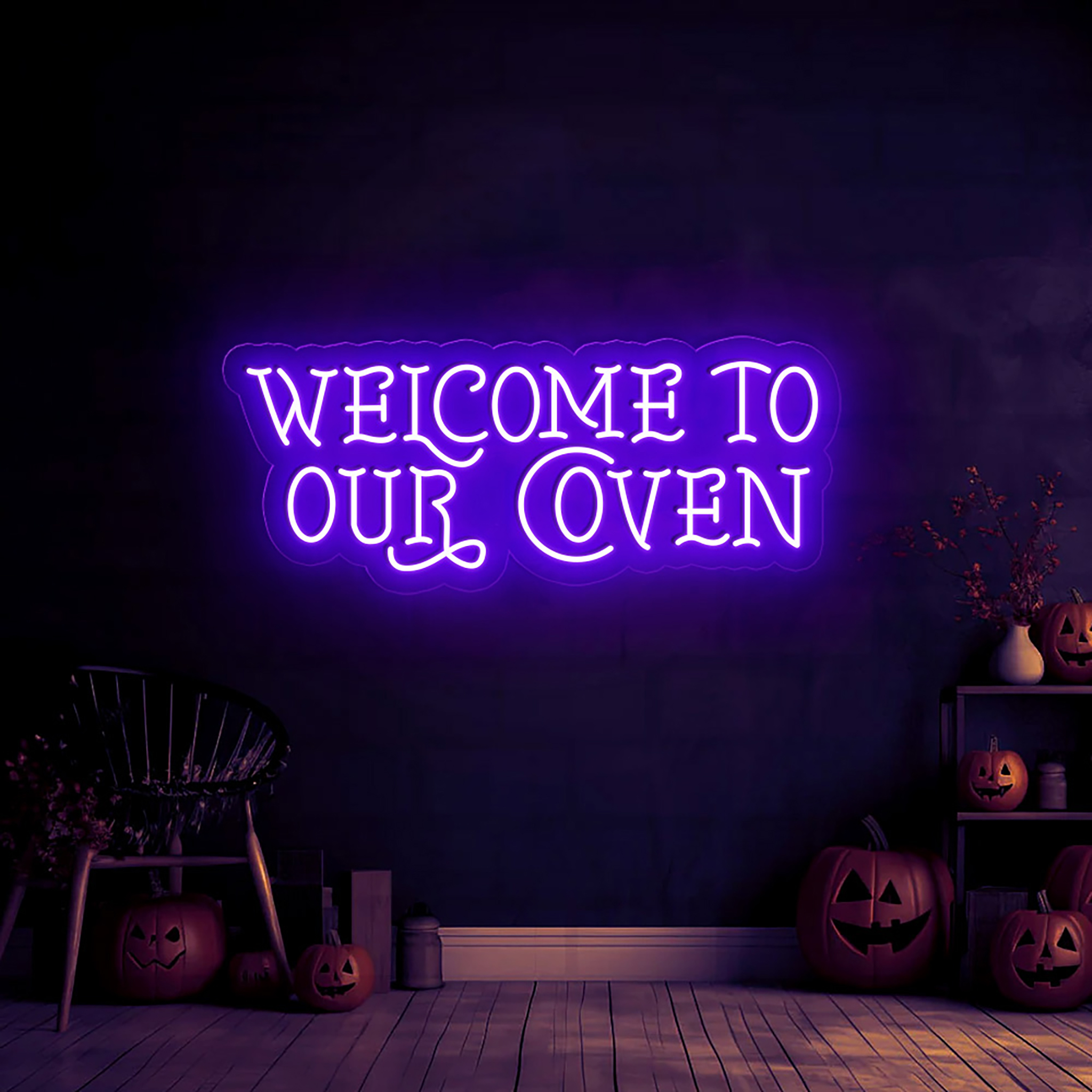 Welcome to our Coven Neon Sign Halloween Wall Decor